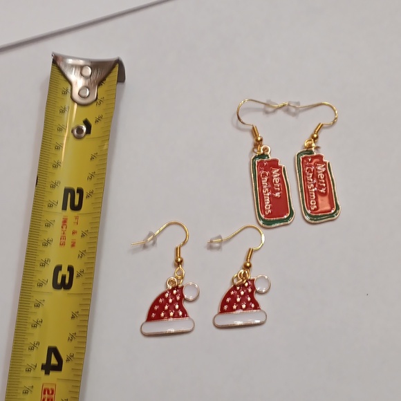 NWT Bundle of Two Pairs of Adorable Gold Dangling Christmas Earrings!! - Picture 3 of 4